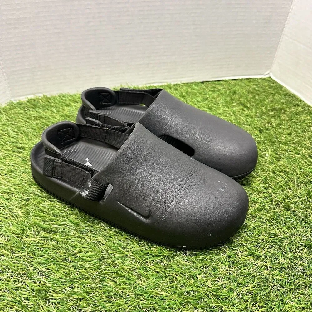 Nike Calm Slip On Mules Mens Size 7 Black Used FD5130-001
